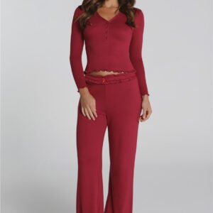 Fireside Moments Relaxed Pajama Pants Wine