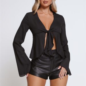 Hot Topic Long Sleeve Top Black