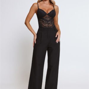 Stylish Structure Tailored Pants Black