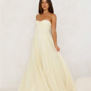 Secluded Grove Strapless Maxi Dress Yellow