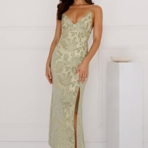 Seaside Sanctuary Mesh Maxi Dress Sage