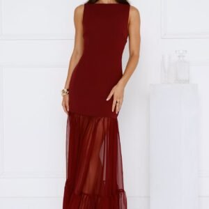 Chic Whispers Maxi Dress Burgundy