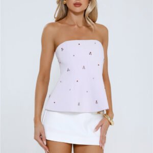 Sparkle Pop Strapless Top Lilac