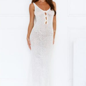 Ocean Breeze Knit Maxi Dress White