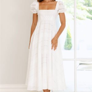 Honeysuckle Haven Maxi Dress White