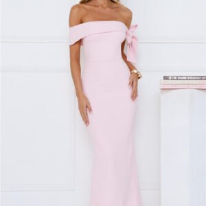 Candlelight Dream Off Shoulder Maxi Dress Pink