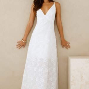 Soft Moonbeam Maxi Dress White