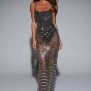 LUXE On Arrival Sheer Maxi Dress Black