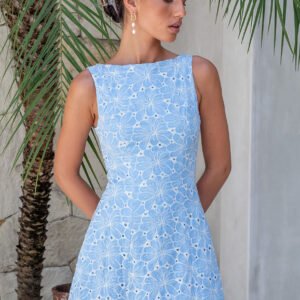 Dreaming In Daisies Mini Dress Blue