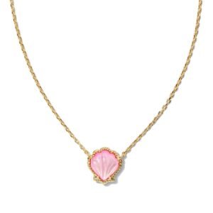 Brynne Shell Gold Short Pendant Necklace Blush Ivory Mother Of Pear